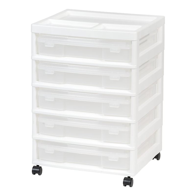 Iris 5-Drawer Storage Cart, White (587684) image 1