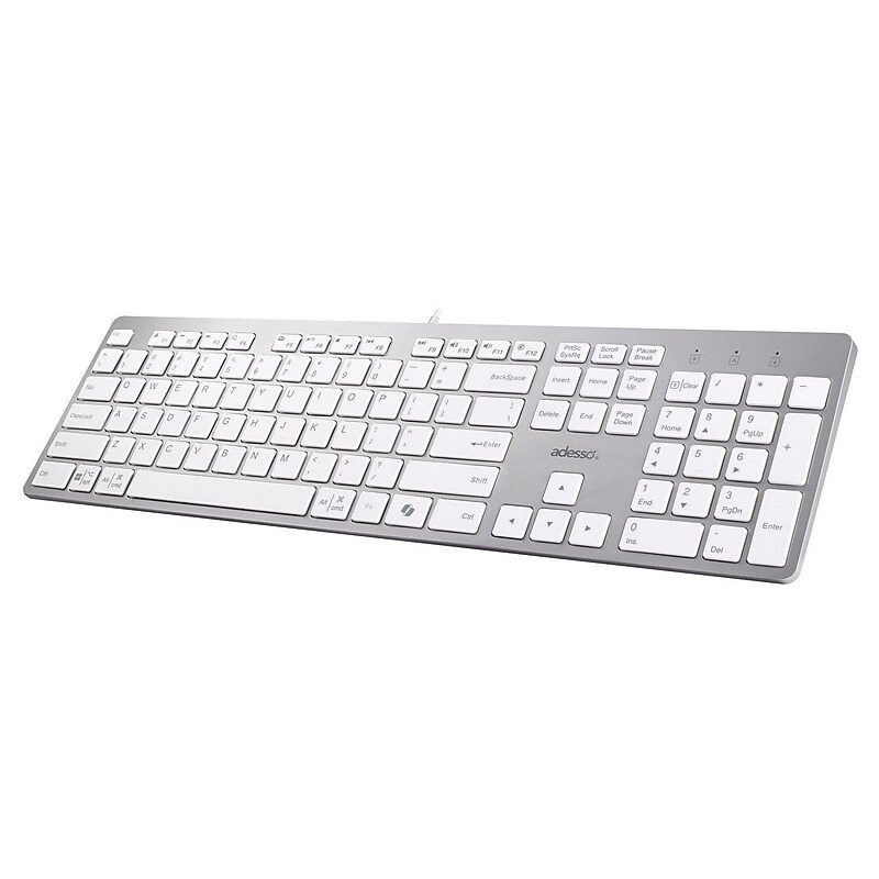 Adesso EasyTouch 730 Wired Multi-OS Scissor Switch Keyboard with Copilot AI Hotkey, White (AKB-730UW) image 1