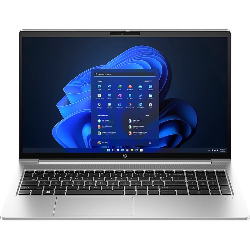 HP ProBook 450 G10 15.6" Laptop, Intel Core i5-1335U, 1.3GHz, 8GB RAM, 256GB SSD, 10.75 Hours Battery, Windows 11 Pro, Silver image 1