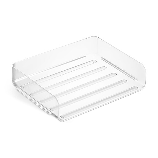 TRU RED™ Side Load Stackable Plastic Letter Tray, Clear(TR62288) Staples