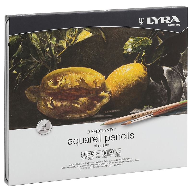 Lyra Rembrandt Aquarell Watercolor Pencil Set Tin, Assorted Colors, 24/Pack (LYXL2011240) image 1