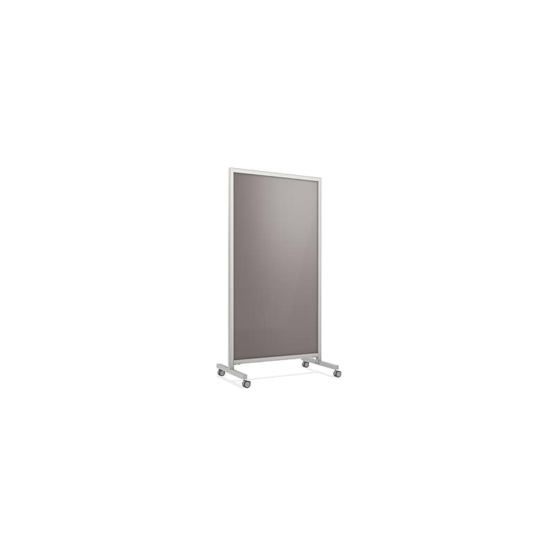 Ghent EZ Glass Mobile Dry-Erase Whiteboard, Aluminum Frame, 75"H x 38"W (EZ1NA7538SK) image 1