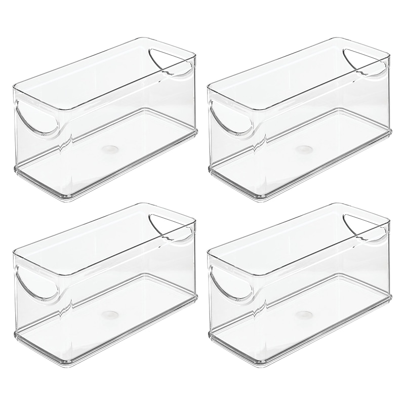 iDESIGN Stackable Plastic Storage Bin, 5" x 16"x 6", Clear, 4/Pack (28033M2) image 1