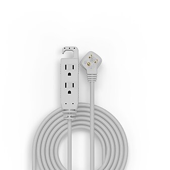 Staples 8' Extension Cord 3-Outlet with Safety Covers, Gray (22131)
