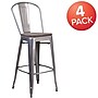 Flash Furniture Lincoln Contemporary Metal Vertical Back Barstool, Clear Coat, 4-Pieces/Pack (4XUDGTP001B30W)~#|#~2AFA3689-9412-4CE2-89A7EF7587E08C30_sc7