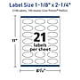 Avery TrueBlock Laser/Inkjet Oval Multipurpose Labels, 1-1/8" x 2-1/4", White, 2100/Box (94054)~#|#~2B016ACD-C772-48CC-A912CADEB1EA99B6_sc7