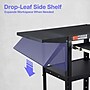 Luxor LEADER 3-Shelf Adjustable Media Utility Cart with Pullout Tray & Drop Leaf Shelves, Black (UCMT1KBDL)~#|#~2B080E94-DA80-49C0-9F14AB7B10E2267F_sc7