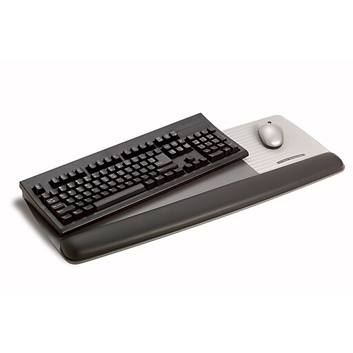 3M Gel Wrist Rest with Platform for Keyboard and Mouse, Gray, Tilt