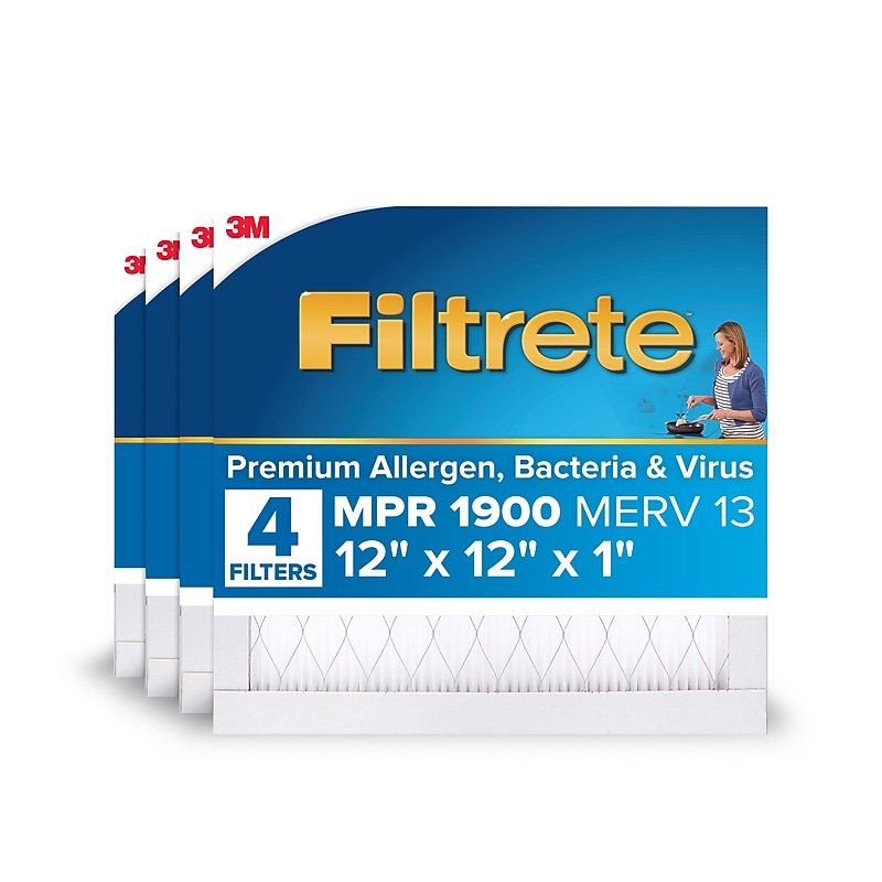 Filtrete High Performance Air Filter, 12" x 12" x 1", 4/Pack (1900 MPR) image 1