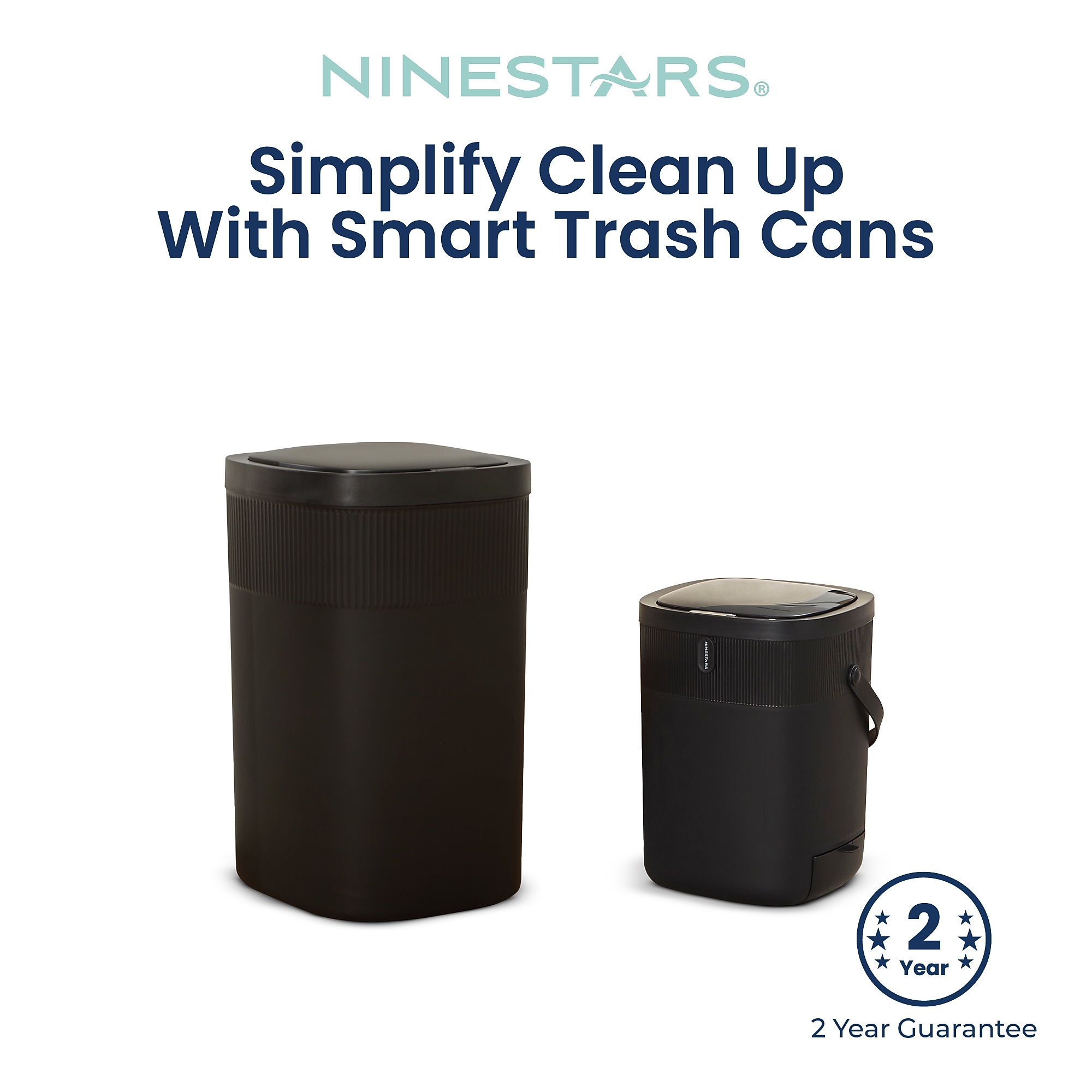 Nine Stars Plastic Motion Sensor Trash Can, 13.2 Gallon, Black, 2/Pack (CB50-36/12-36BK) Sansujyuku sansujyuku.com