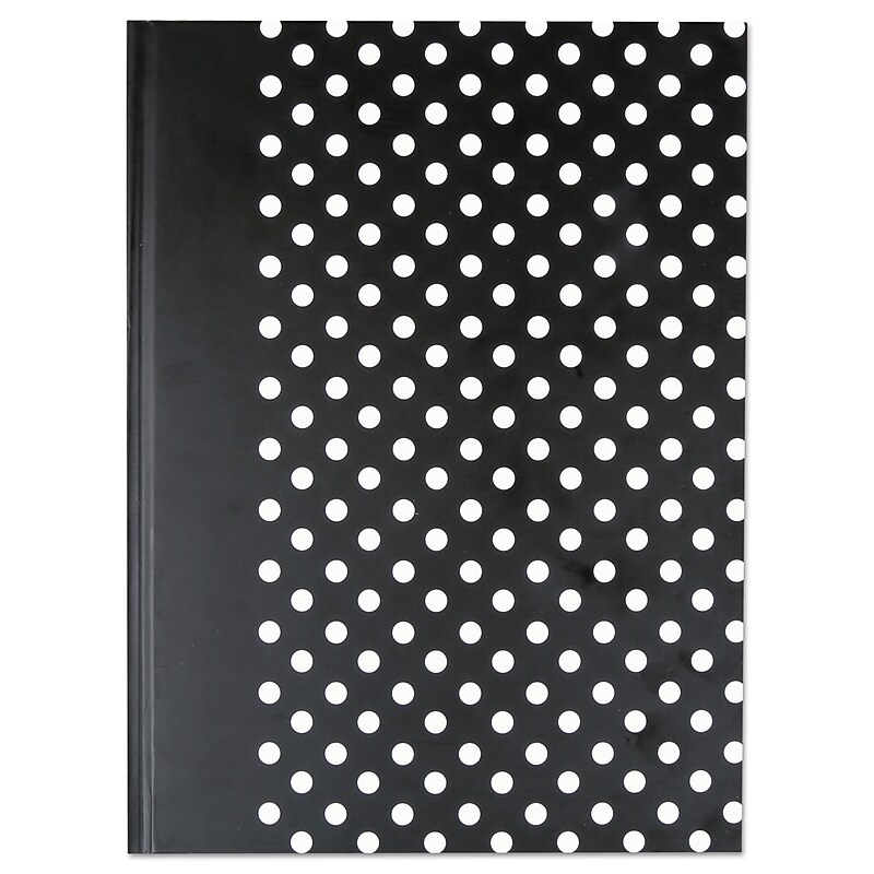 Universal Casebound Hardcover Notebook, Black with White Dots, 1-Subjects, 10 1/4 x 7 5/8, Each (66350) image 1