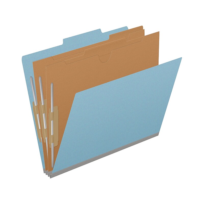 Medical Arts Press Pressboard Classification Folder, 2-Dividers, 2" Expansion, Letter Size, Blue, 10/Box (DV-T42-26-3BLU-PKT) image 1
