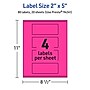 Avery Laser/Inkjet Rectangle Multipurpose Labels, 2" x 5", Neon Magenta, 80/Pack (94241)~#|#~2B244D2D-30DF-4B76-A5A4F316B4ECBB52_sc7