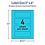 Avery Laser/Inkjet Multipurpose Rectangle Labels, 2" x 6", Bright Blue, 80/Pack (94242)~#|#~2B28EE9B-9E30-45E2-B0B2F83585D1CFCA_sc7