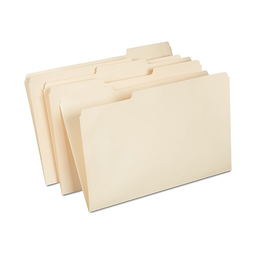 Staples® File Folder, 1/3Cut Tab, Legal Size, Manila, 100/Box (ST56680