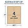 Avery Integrated Cards, 3.5" x 5", Matte Kraft Brown, 100/Pack (95273)~#|#~2B303061-6067-47F4-8D6300352974F3E7_sc7