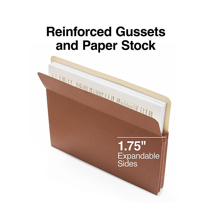Staples Reinforced File Pocket, 1.75