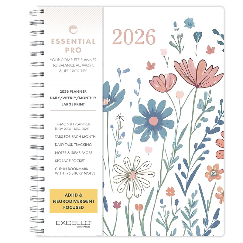 2026 Global Printed Products 8.5" x 11" Weekly & Monthly Planner, Paperboard Cover, Colorful Botanicals (ESPROCY26851130) image 1