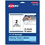 Avery Laser/Inkjet Multipurpose Labels, 5" x 4", Glossy Clear, 50/Pack (94253)~#|#~2B3B4BB3-B886-4CD9-AB55F07C5A0945EE_sc7