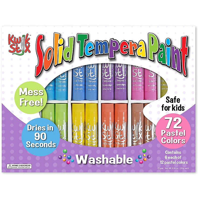 The Pencil Grip Kwik Stix Tempera Paint Sticks Classpack, Pastel, 72/Pack (TPG692) image 1