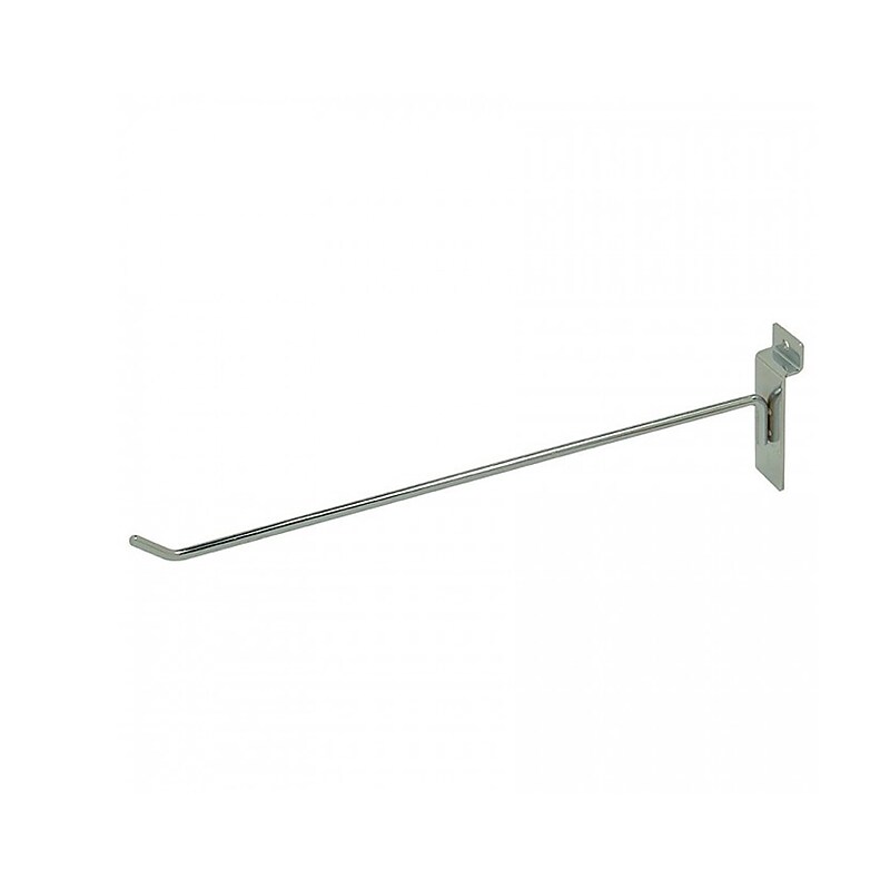 Nahanco 12" Wire Thin Line Slatwall Hook, Chrome, 12/Pack (XT12) image 1