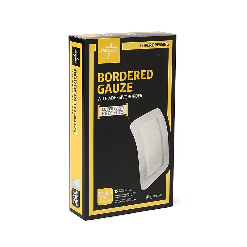 Medline 3-Ply Sterile Non-Woven Gauze, 15 Pads/Pack, 10 Packs/Carton (MSC3236) image 1