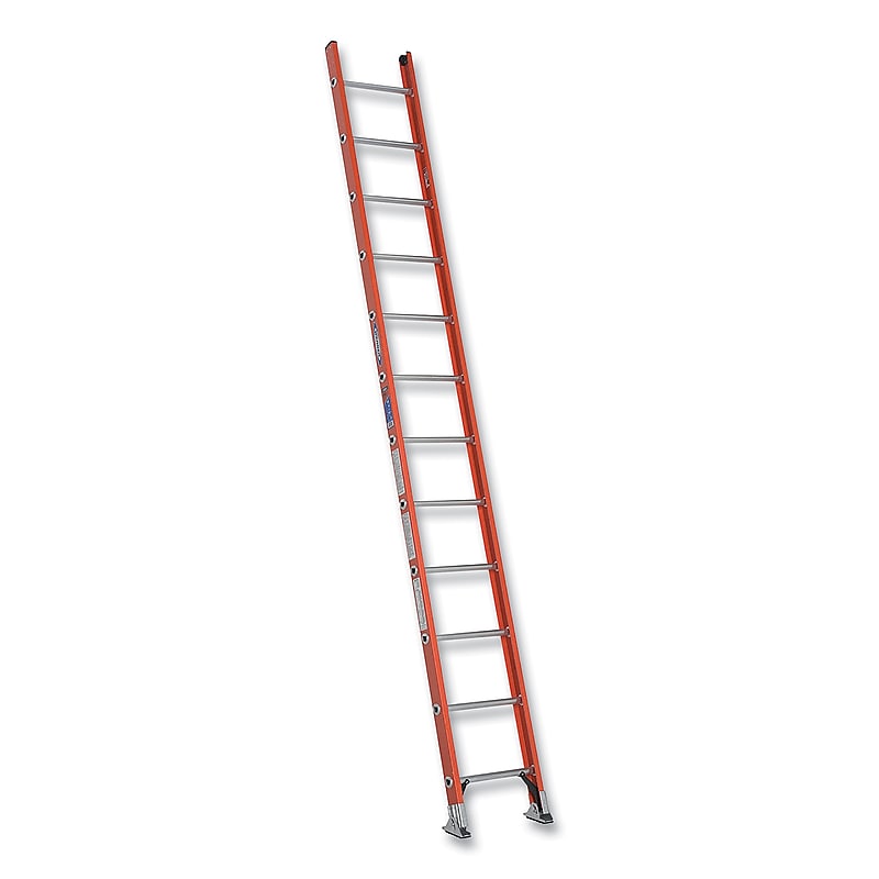 Werner 12' Fiberglass Straight Ladder, 300 lbs. Capacity (D6212-1) image 1