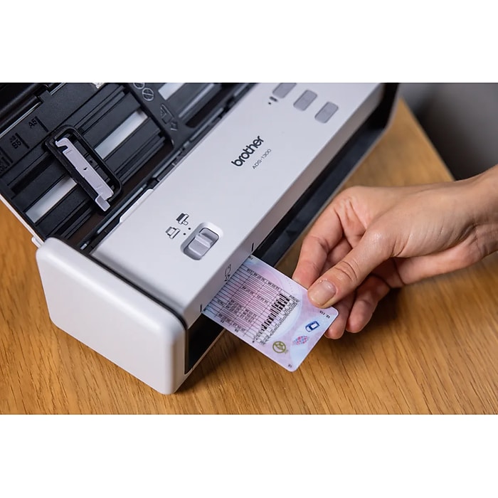 Brother ADS-1300 Compact Desktop Document Scanner, White/Black