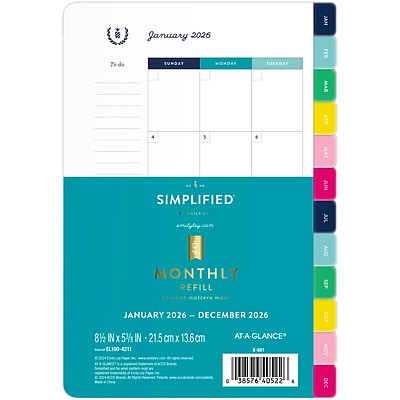 AT-A-GLANCE 2025 Planner Refill, Simplified By Emily Ley, Daily, 5-1/2 - View #6