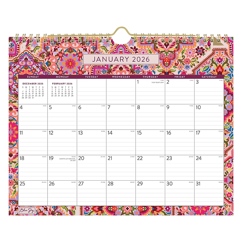 2026 Blue Sky Blue Sky 11" x 8.75" Monthly Wall Calendar, Amalia (158078) image 1