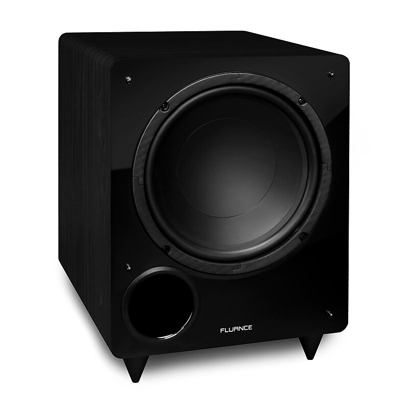 Fluance DB10 10-inch Low Frequency Ported Front Firing Powered Subwoofer, Black image 1
