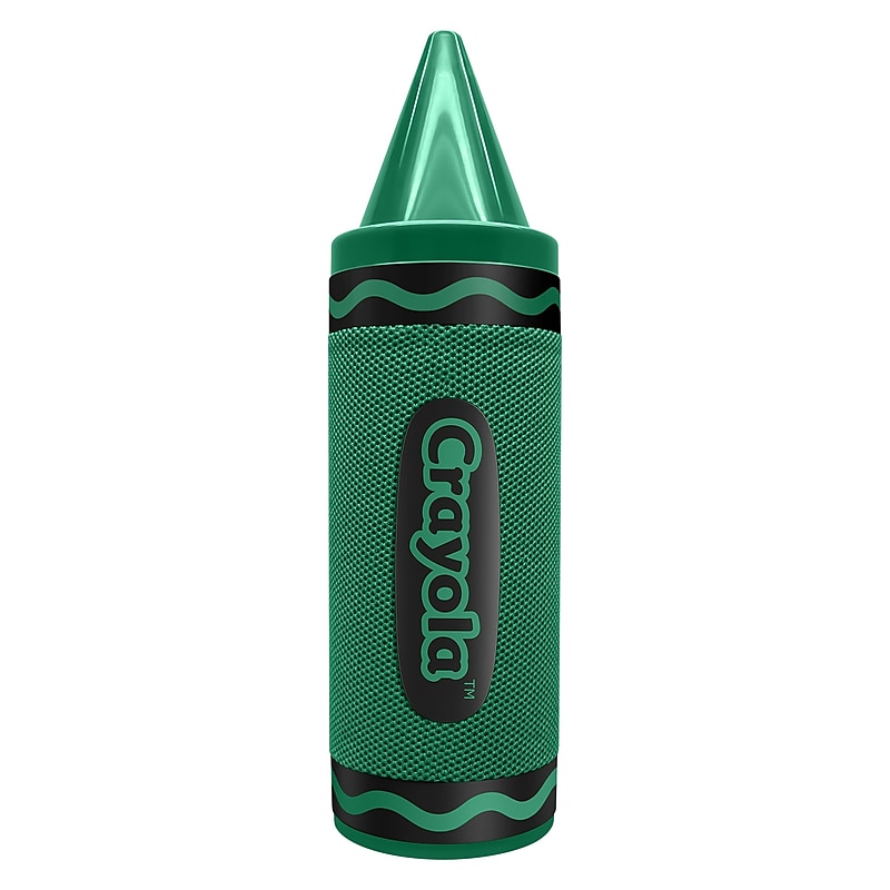 Crayola Wireless Bluetooth Portable Crayon Speaker with FM Radio, Green (CBT450GRN) image 1