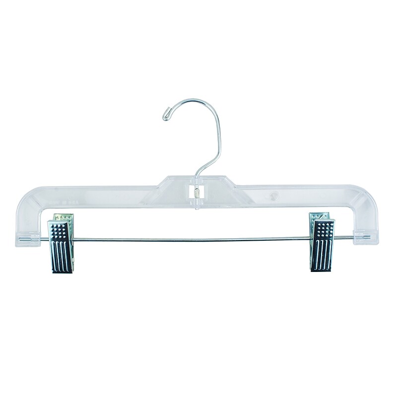 Nahanco 12" Plastic Super Heavy Weight Skirt/Slack Hanger, Clear, 100/Box (611RC) image 1