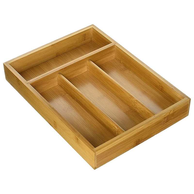 Honey-Can-Do Bamboo Silverware Drawer Organizer, Brown (KCH-07643) image 1