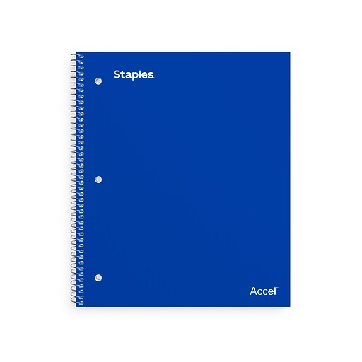 Staples® Accel 3Subject Notebook, 8.5" x 11", College Ruled, 150