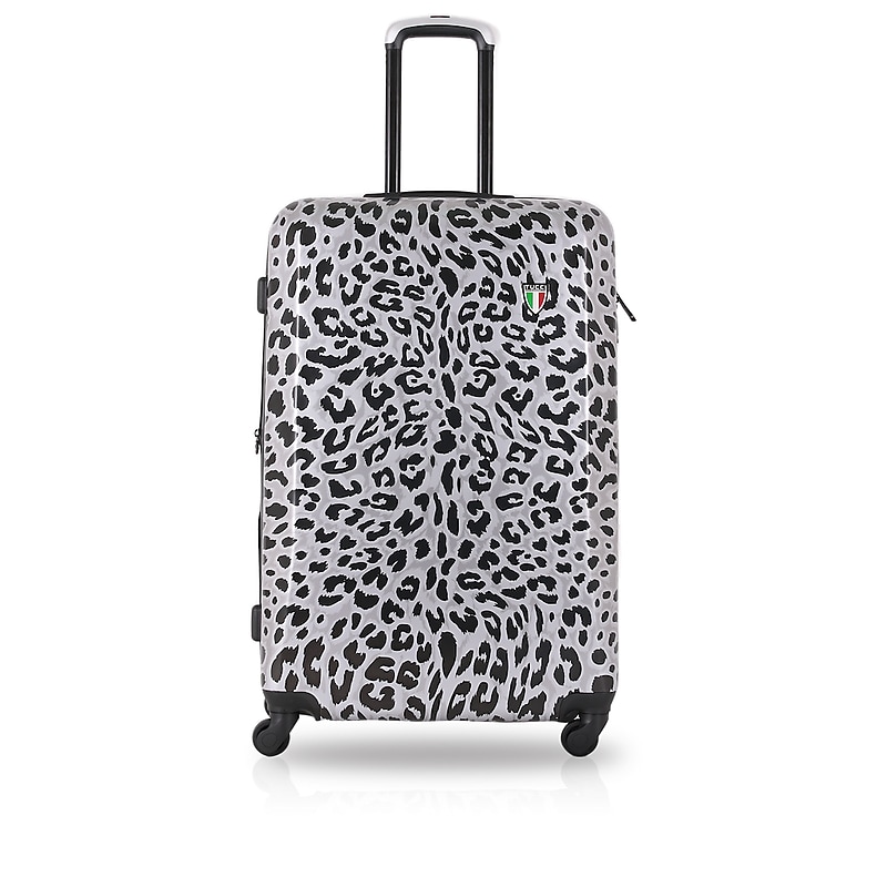 TUCCI Hardside Carry-On Suitcase, 4-Wheeled Spinner, TSA Checkpoint Friendly, Winter Leaopard (T0158-20in-WINL) image 1