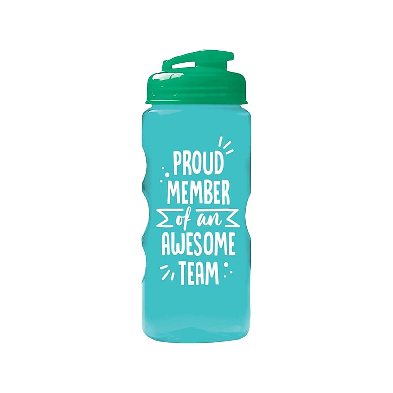 Baudville Quick Grip "Awesome Team" Plastic Water Bottle, 22 oz., Green, 3/Pack (1393279P331) image 1
