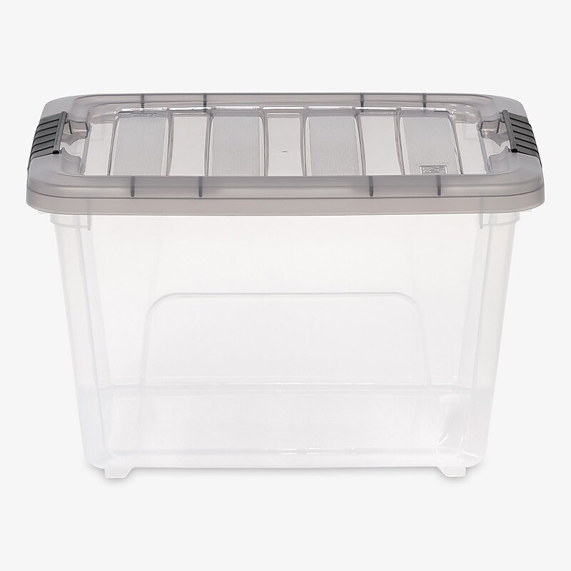 Iris 19 Quart Stack and Pull Plastic Latching Storage Bin, Clear (500206) image 1