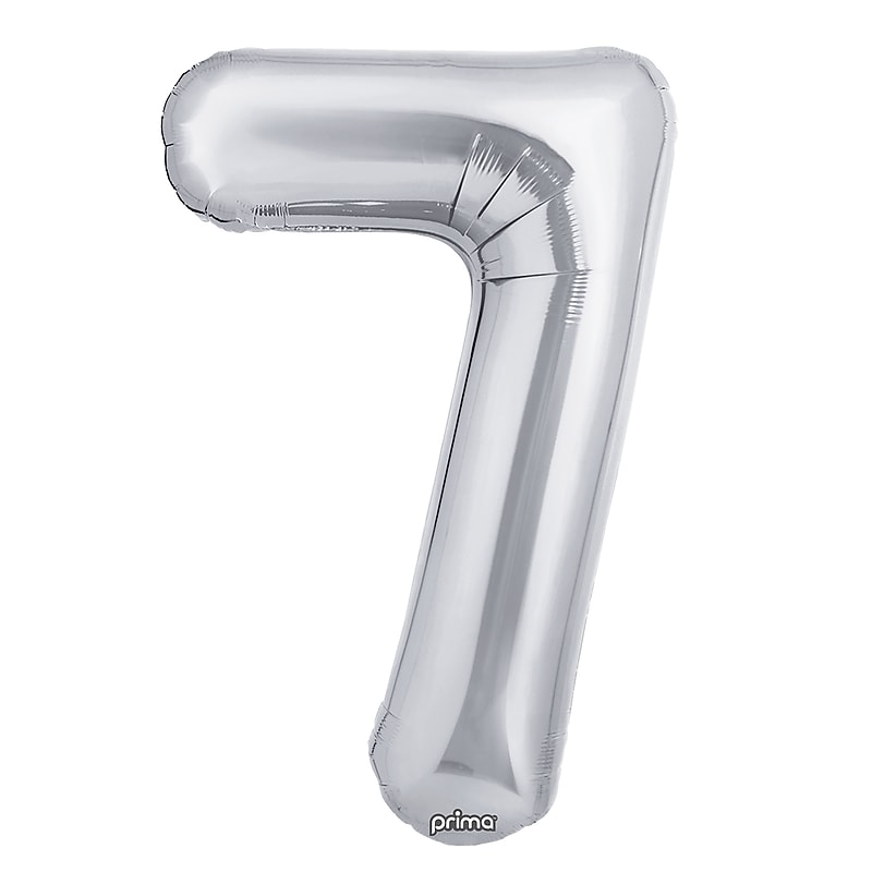 Party City 16" "7" Foil Balloon, Silver, 2/Pack (AM60050259-18) image 1