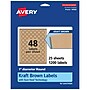 Avery Laser/Inkjet Round Multipurpose Labels, 1" Dia., Kraft Brown, 1,200 Labels/Pack (94500)~#|#~2B87E665-E866-4425-83FAC24F3111F808_sc7