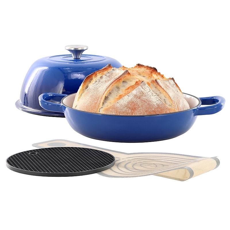 MegaChef Cast Iron 6 Qt. Dutch Oven, Blue (935123606M) image 1