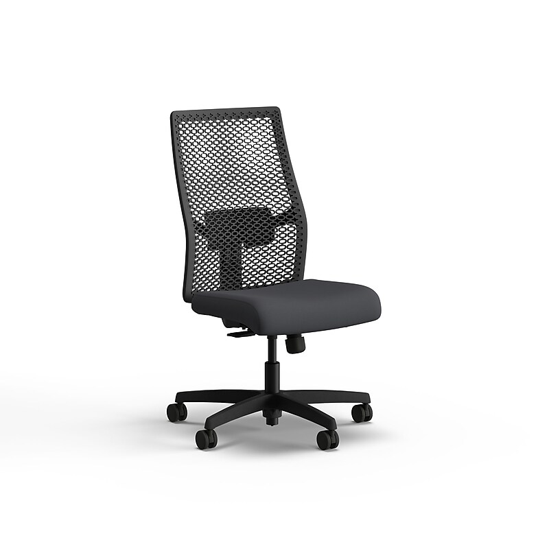 HON Ignition Armless Vinyl/ReActiv Swivel Task Chair, Basalt (HIWMRA.Y1.N.H.0S.SX23.BL.SB.T) image 1