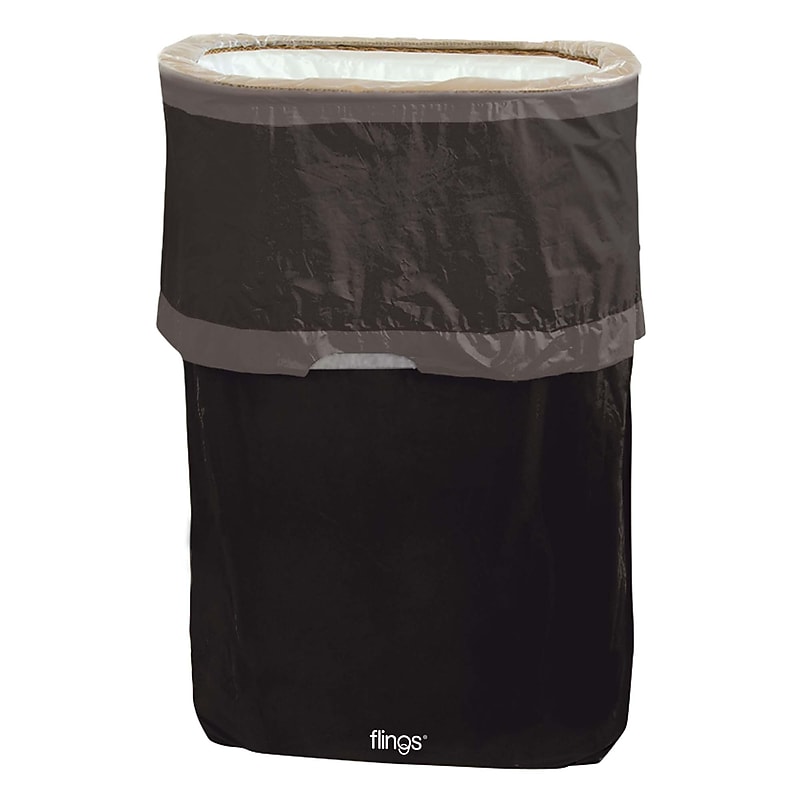 Party City Plastic Indoor/Outdoor Trash Can, 13 Gallon, Black (AM130109-10) image 1