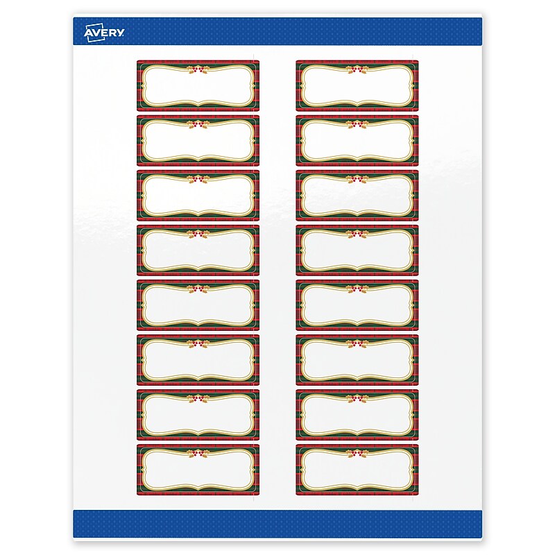 Avery Rectangle Multipurpose Labels, 1" x 2-5/8", White, 160/Pack (19479370509) image 1