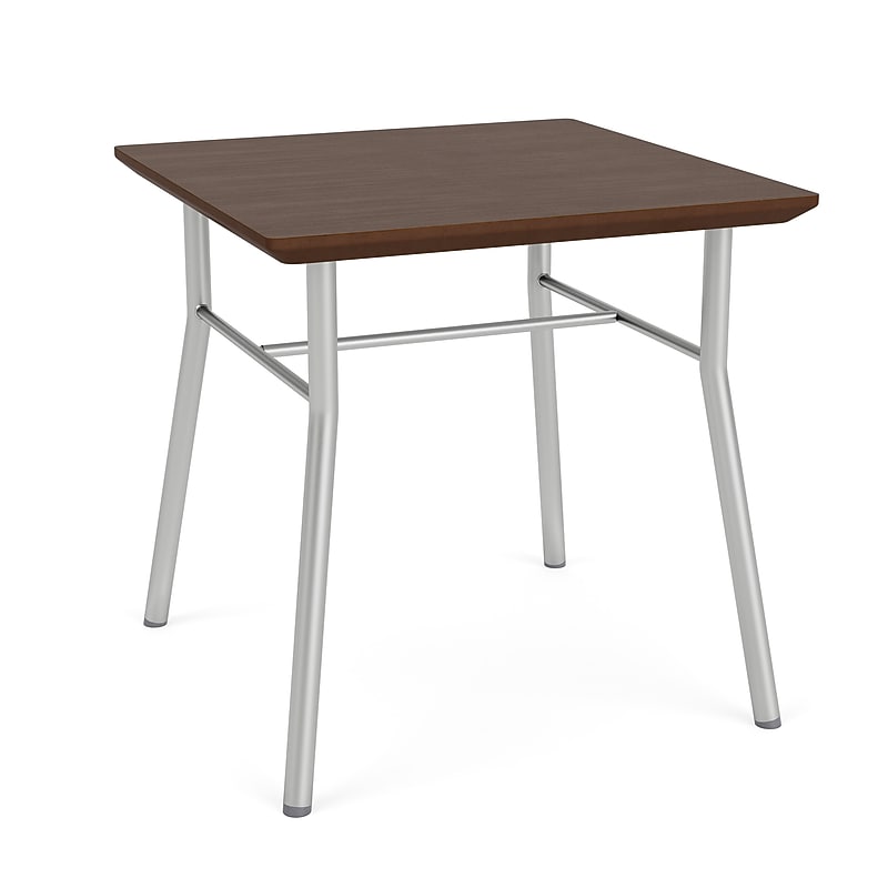 Lesro Chat 20"W x 20"D Laminate End Table, Riftwood Walnut/Silver (CX0620.SSV.TRW) image 1