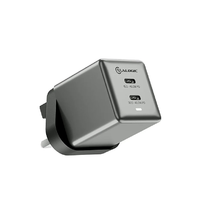 ALOGIC Rapid Power GaN Charger, 45W, Space Grey (WCG2X45SGR-US) image 1