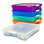 Storex Stack & Store Polypropylene Box Craft Organizer, 15" x 13" x 3", Assorted Colors, 5-Pack (STX63202U05C)~#|#~2BB127AC-7E80-4BE0-BB7CD6F3C7265D71_sc7