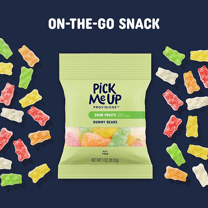 Pick Me Up Provisions™ Sour Fruits Gummy Bears, 1 oz., 30 Bags/Box