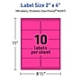 Avery Laser/Inkjet Multipurpose Labels, 4"  x 2", Neon Magenta, 100/Pack (94733)~#|#~2BB5C8B6-8B22-479D-B0268F01B3DB4651_sc7