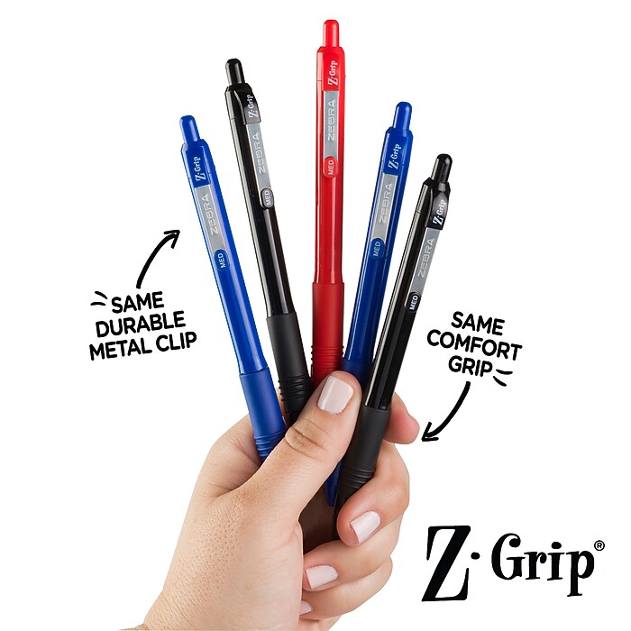 Zebra Z-Grip Recycled Retractable Ballpoint Pen, Medium Point, 1.0